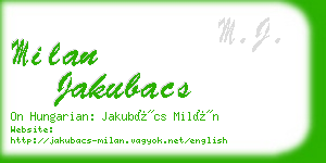milan jakubacs business card
